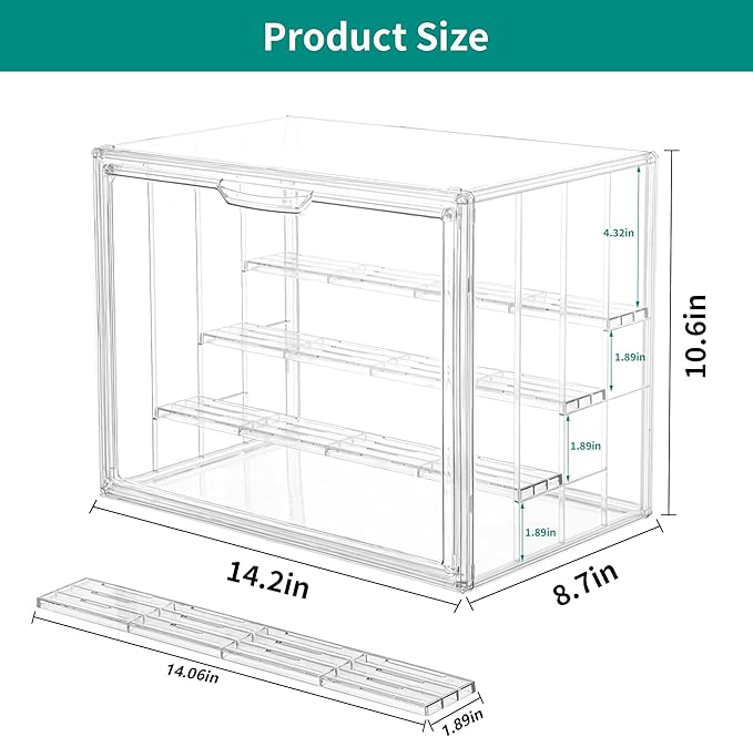 Attelite Acrylic Display Case, Upgrade 4 Tiers Clear Display Case