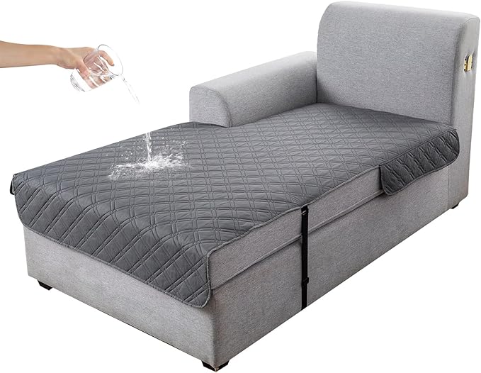 Genina L Shape Couch Cover, Sectional Couch Chaise Covers, Waterproof Washable