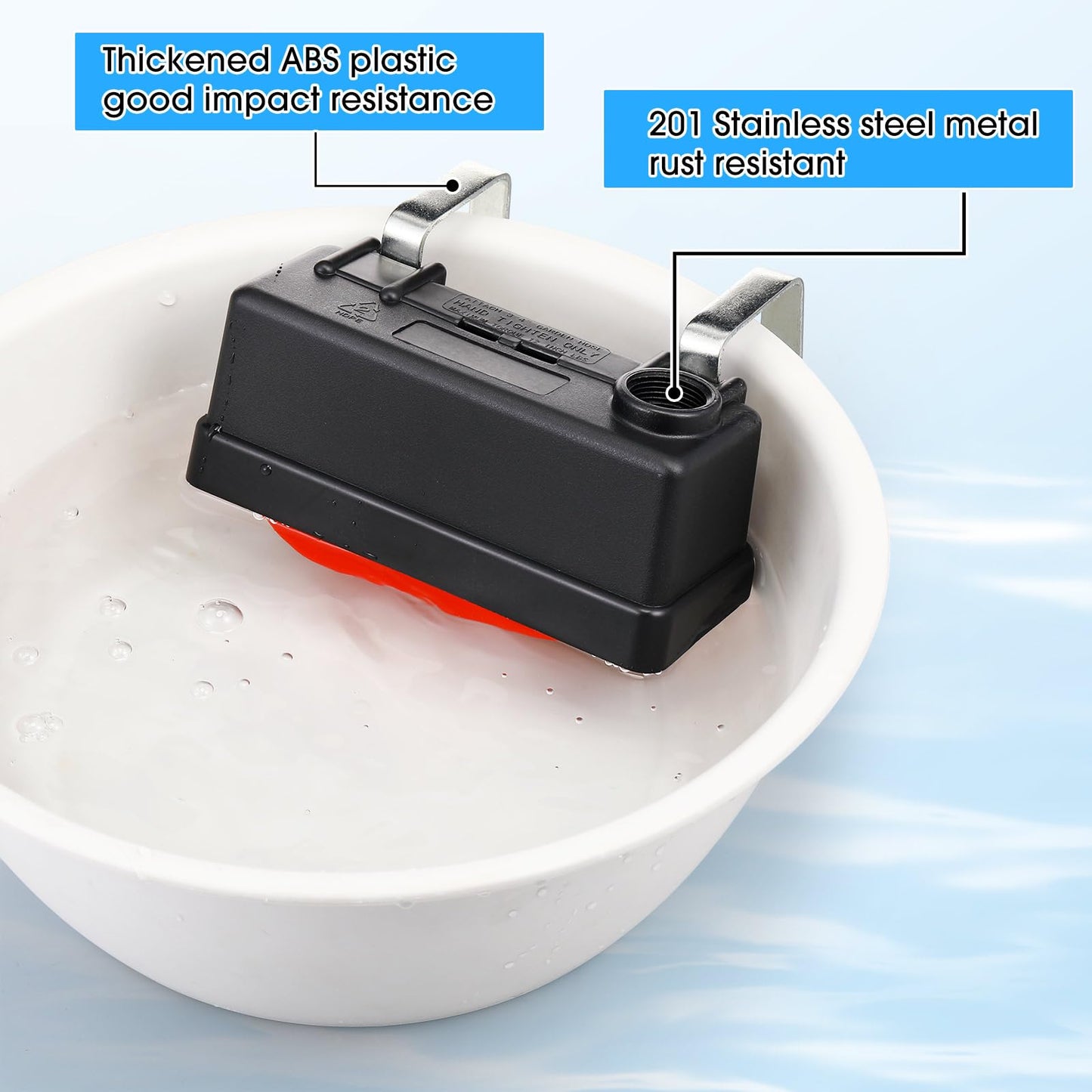 Threlaco 2 Pack Water Tank Float Valve Automatic Water Level Control Float Valve for Pond Farm Livestock Cattle Goat Horse Pool Aquariums Hydroponics and Reservoir Autofill Livestock Waterer