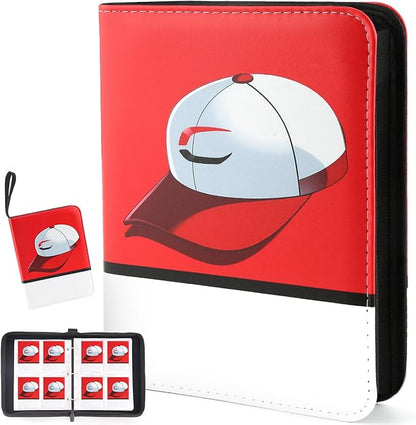 Premium Collectible Trading Card Albums，Card Binder Fits 400 Cards with 50 Removable Sleeves，Display Game Card Case book Holder, Boys Hats Themes