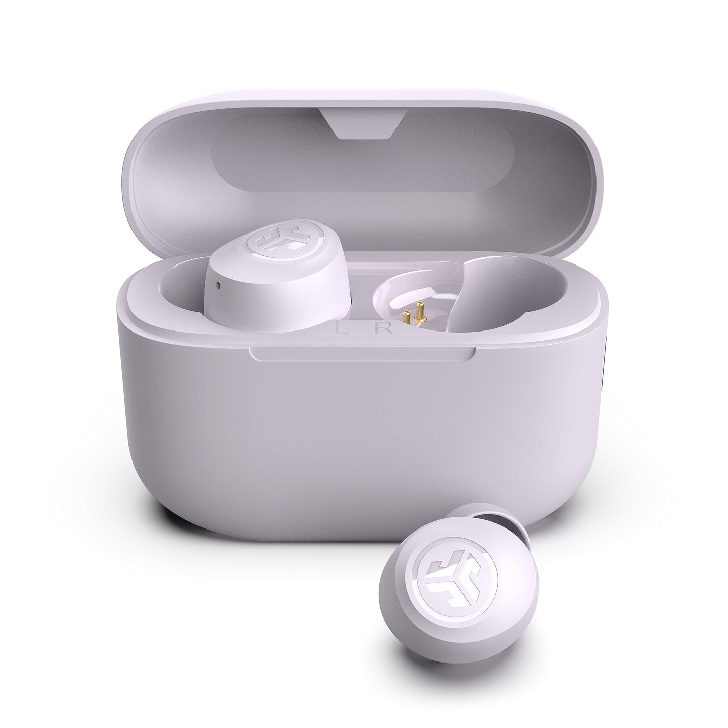 JLab Go Air Pop True Wireless Earbuds, in Ear Headphones, Bluetooth Earphones, Ear Buds with 32H Playtime, Bluetooth Earbuds with Microphone, USB Charging Case, Dual Connect, EQ3 Sound, Lilac