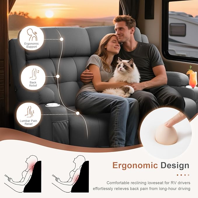 RV Loveseat Recliner Sofa, Wall Hugger Recliners