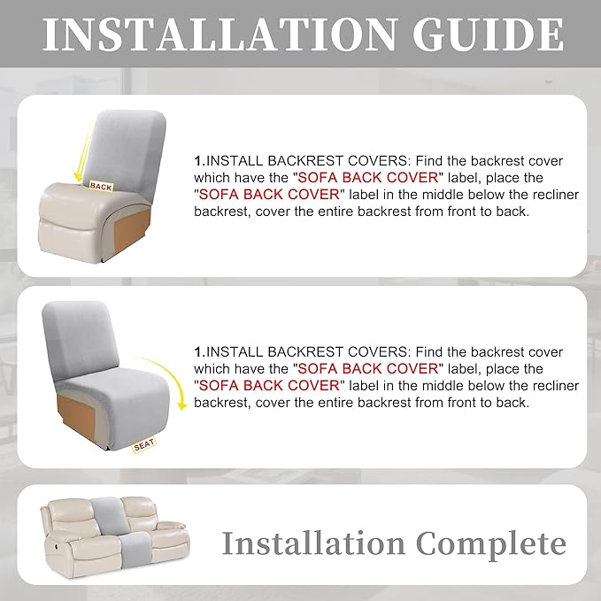 100% Waterproof Sectional Recliner Couch Covers