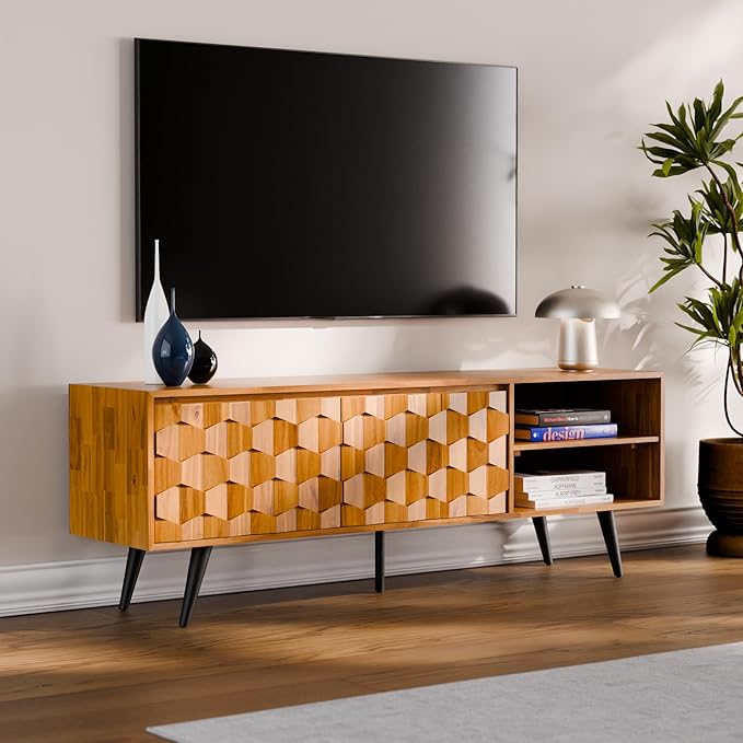 Bme Georgina Solid Wood, 10 Minutes Assembly Entertainment Center