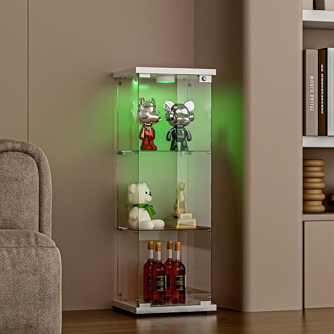 FANYUSHOW 3-Shelf Glass Display Cabinet