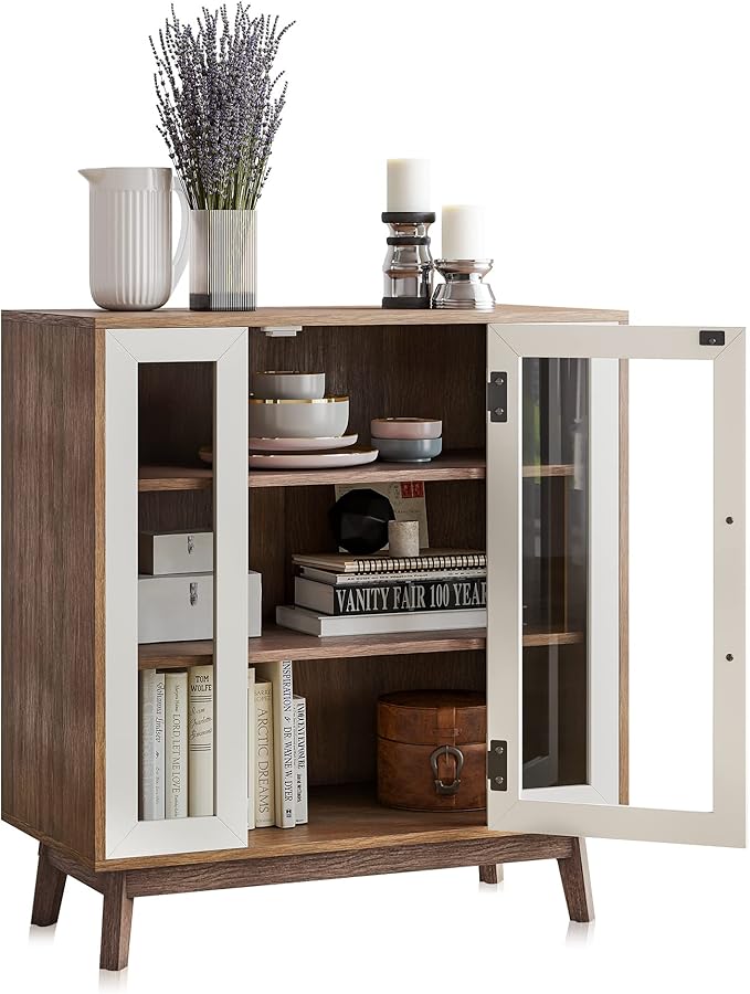 BELLEZE Set of 2 Sideboard 31 Inch Buffet Cabinet