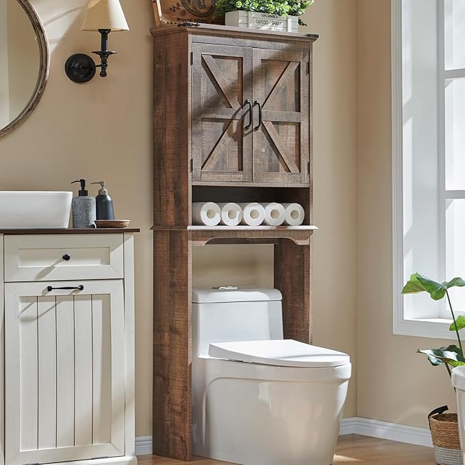 ACCOHOHO Over The Toilet Storage Cabinet, Farmhouse Bathroom Cabinet