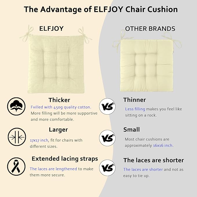 ELFJOY Rocking Chair Cushion Large Rocking Chair Pads