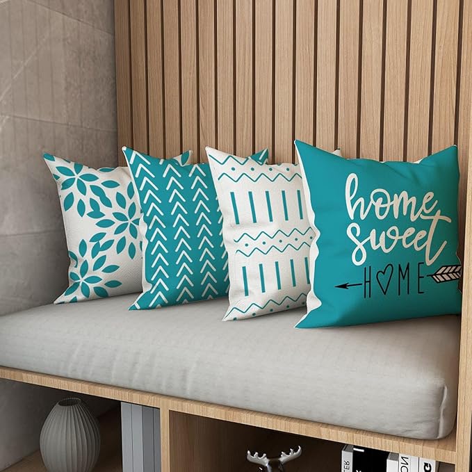 YCOLL Pillow Covers 18x18 Set of 4, Modern Sofa Throw Pillow Cover, Decorative