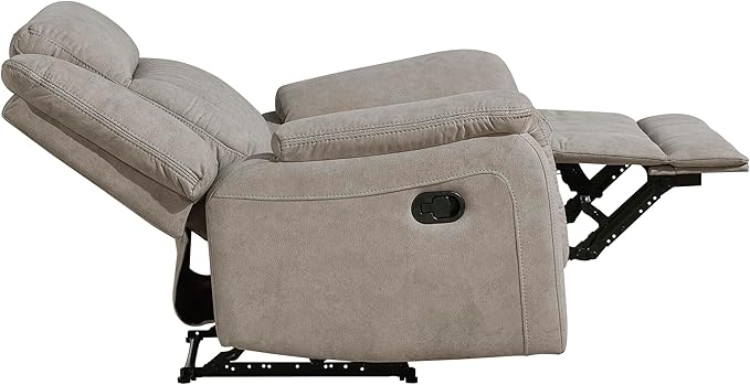 Lexicon Manual Recliner Chair, Polished Microfiber Reclining Sofa Chair