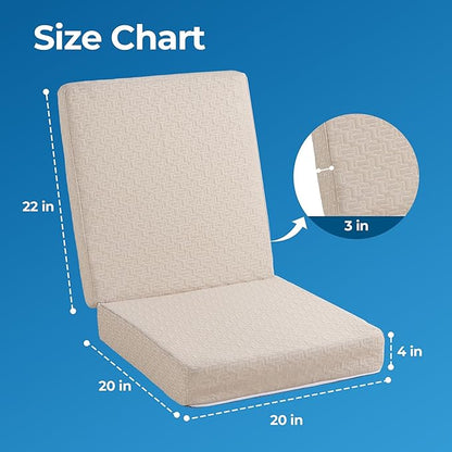 Ganondorf Extra Large Egg Crate Recliner Seat Cushion for Elderly Tufted Furry Booster Foam Cushion, Pressure Relief for Long Sitting Orthopedic Chair Cushion for Recliners Office Chairs, Beige
