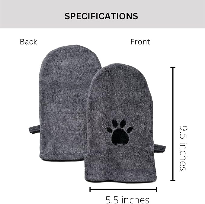 Penny & Niko Microfiber Pet Towel Mitts - Paw Cleaning and Drying Mitts/Gloves for Dogs and Cats (Sky Blue/Gray, Standard - 4 Pack)