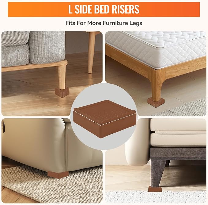 shouwuhho Furniture Risers, 8 Pack Bed Risers