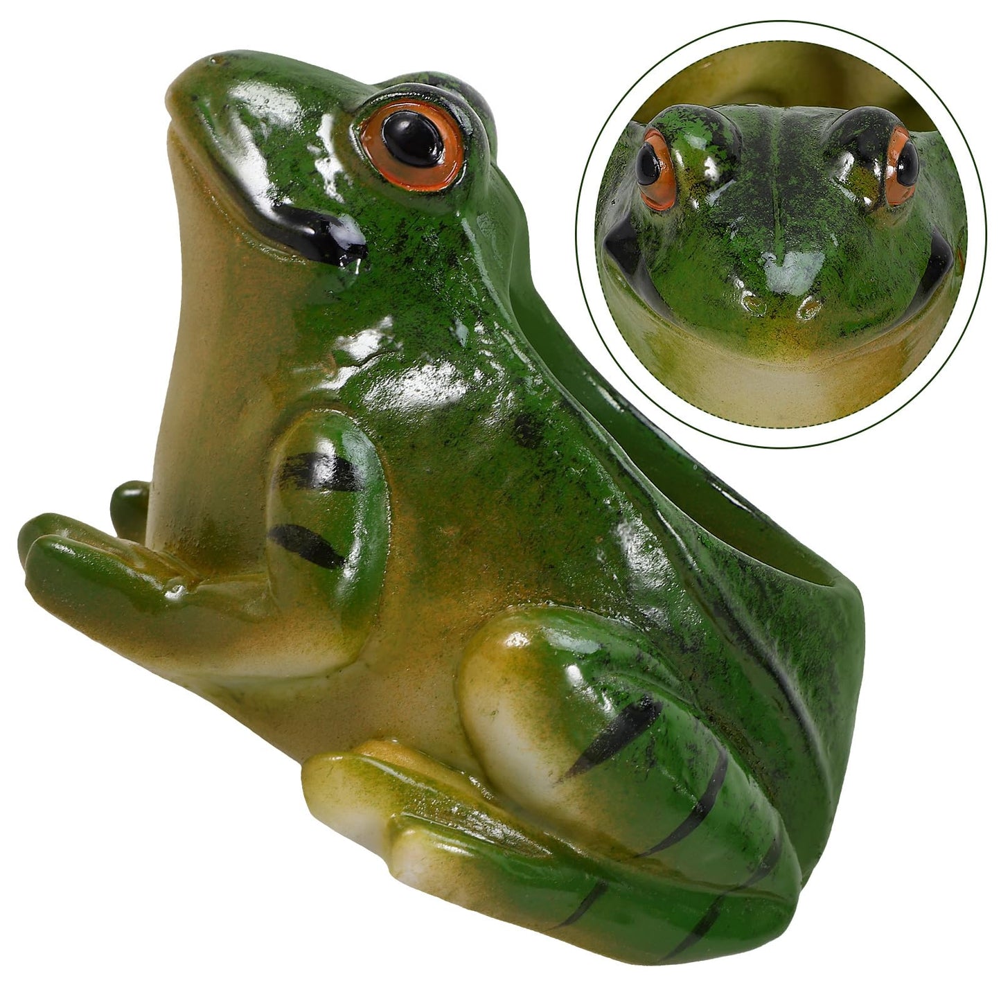 Hemoton Ceramic Frog Planter 4.44X4.05X2.75 Inch Succulent Plant Pot Decorative Flowerpot for Indoor Home Office Garden Desk
