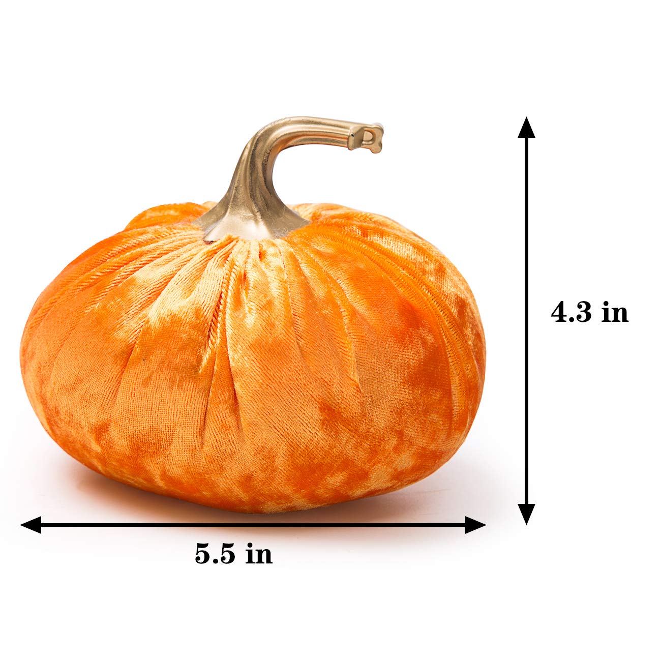 Ogrmar Set of 6 Pack Handmade Velvet Pumpkins Decor,Super Soft Stuffed Pumpkin with Exquisite Craftsmanship for Fall Halloween Thanksgiving Decoration
