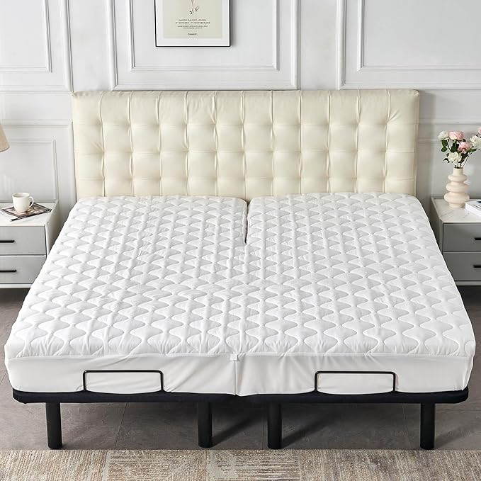 Quilted 28-30" Split Top California King Mattress Protector Pad