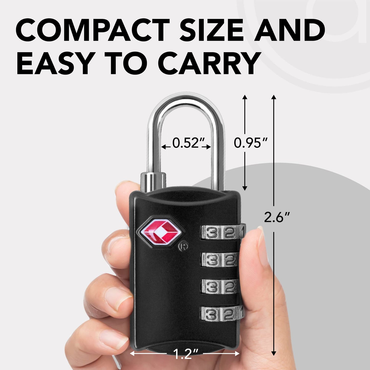 Desired Tools TSA Locks for Luggage, 2-Pc Durable Steel Padlock, Keyless Easy to Read 4-Digit Combination Lock for Backpacks, Travel Suitcases, Toolbox, Filing Cabinets, Baggage & Gym Locker, Black