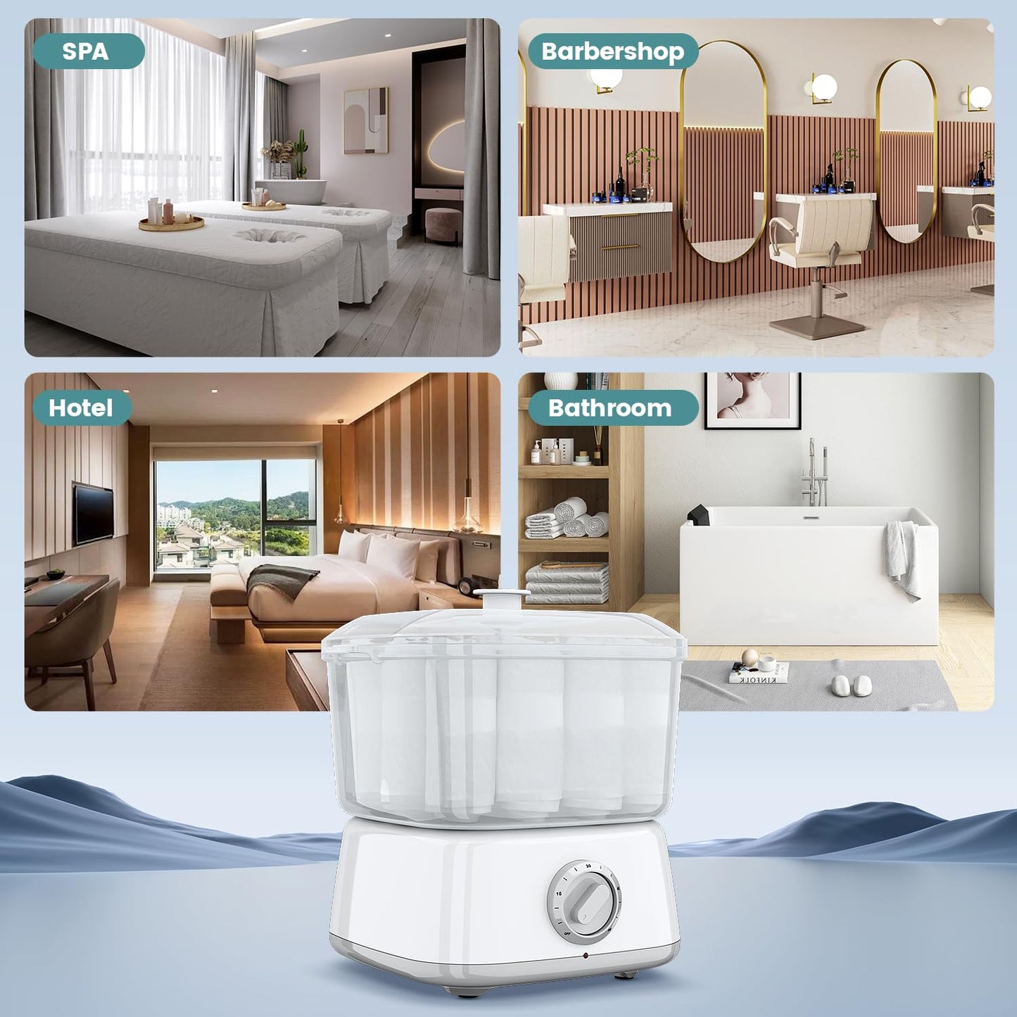 Hot Towel Warmer, Rapid Heating Towel Steamer for Facials can Hold 12 Mini Wet Towels, Portable Mini Towel Warmer for Bathroom,Spa and Salon.