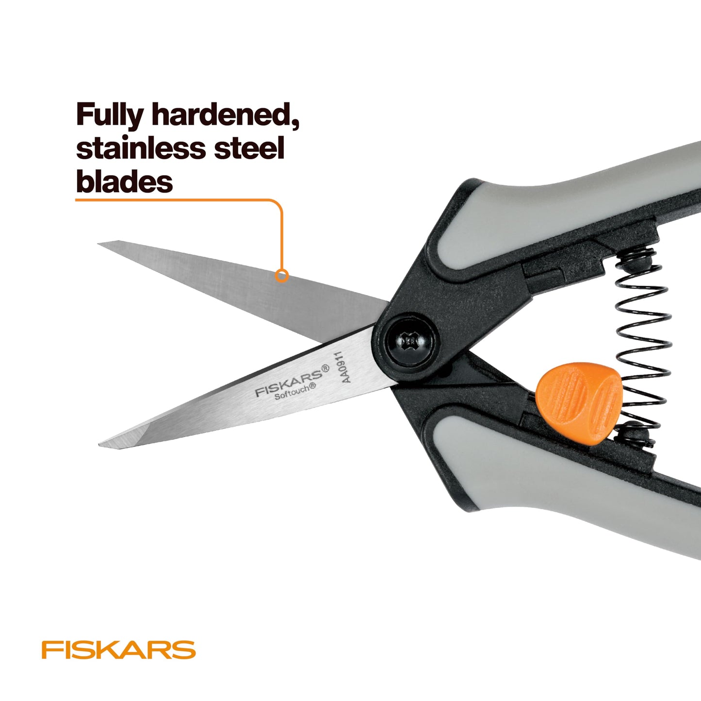Fiskars 15pc Micro-Tip Pruning Snip Set, Precision Stainless Steel Blades, Softgrip Handles for Deadheading, Trimming & Shaping Small Plants