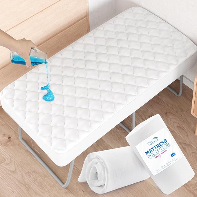 Cot Mattress Pad Waterproof 2 Pack, Quilted Cot Size Mattress Pads Cover 30" X