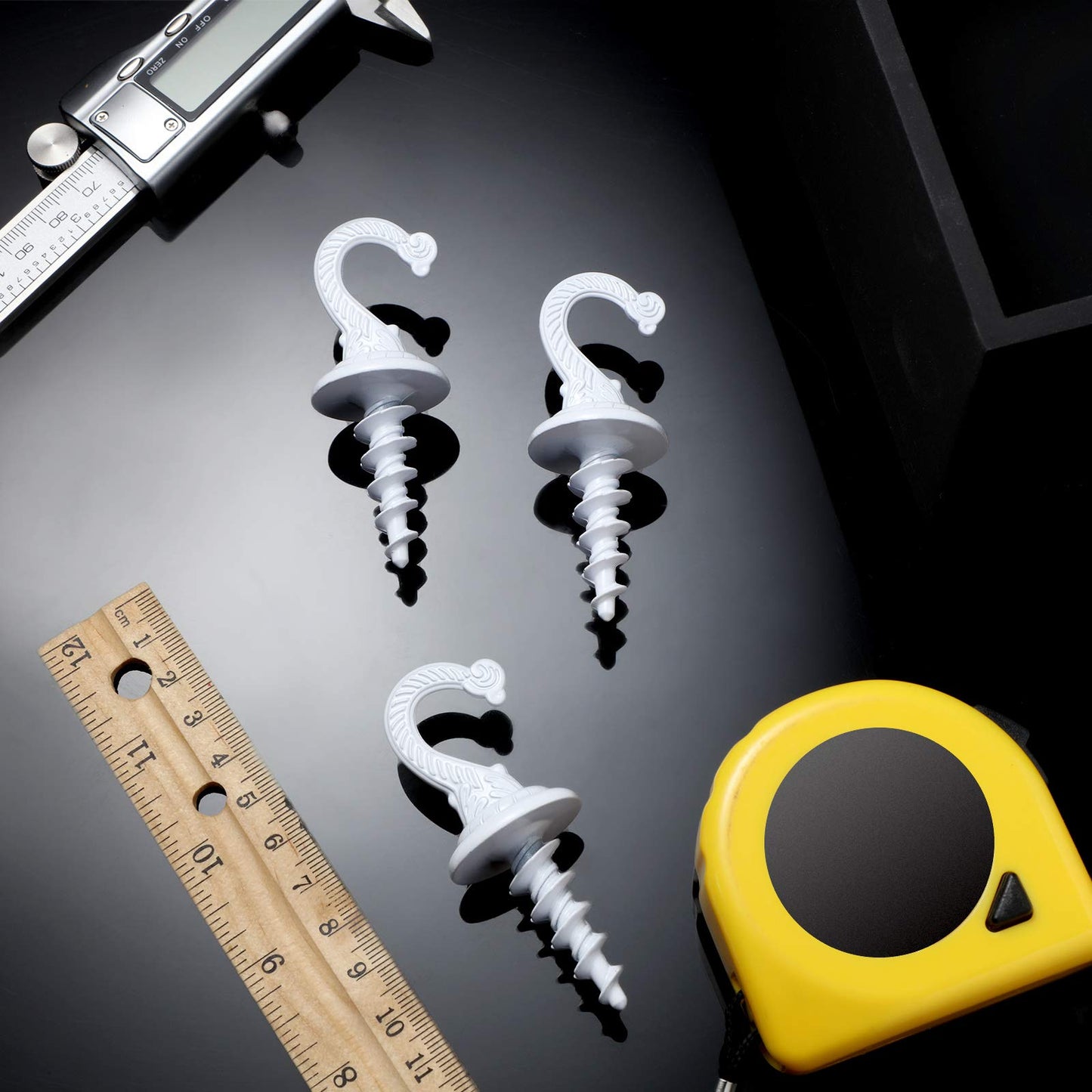 Ripeng 4 Pieces 40mm/1.57 Inch Swag Ceiling Hooks Wall Hook Heavy Duty Swag Hook Indoor Outdoor for Hanging Plants Chandelier (White)