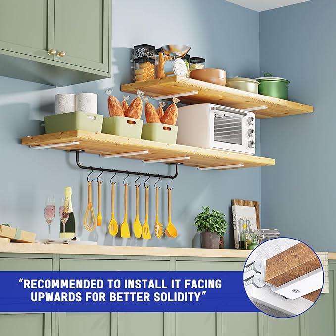 Goovilla Shelf Bracket, Heavy Duty Floating Shelf Brackets 12 inch Long