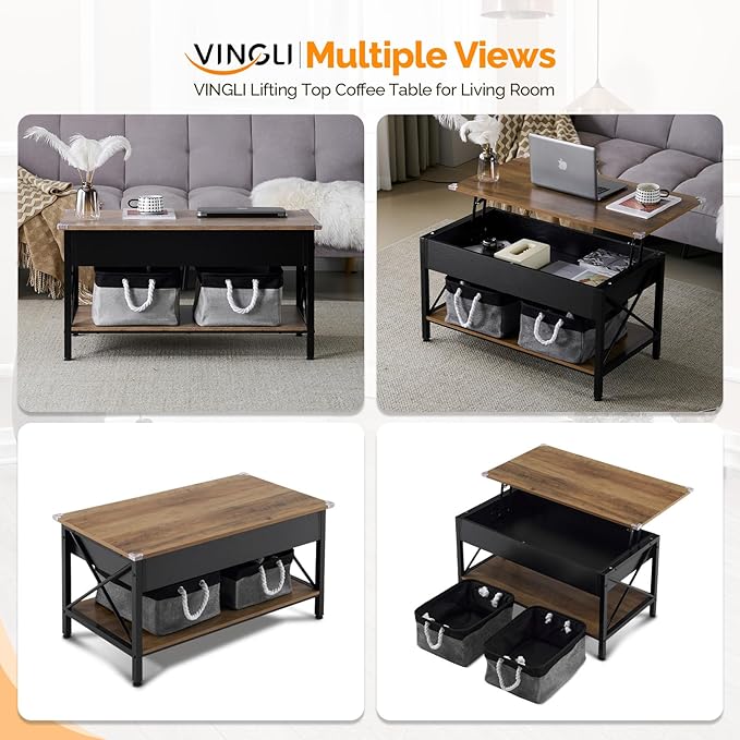 VINGLI 36" Lift Top Coffee Table