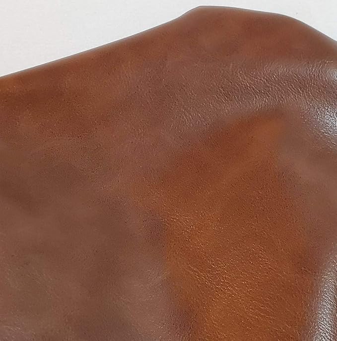 NAT LEATHERS | Tan Mid Brown Cognac Soft Faux Leather Fabric Sheet PU | 4 Yards