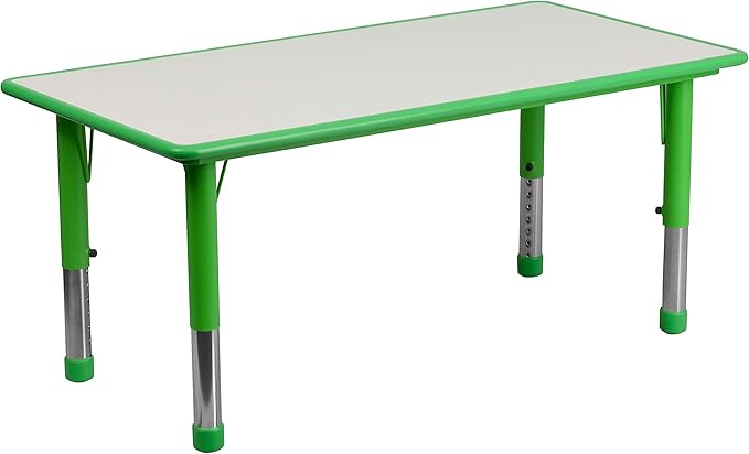 Flash Furniture Wren 23.625''W x 47.25''L Rectangular Green Plastic Height