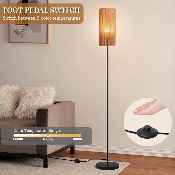Ruiever Floor Lamp for Living Room, Farmhouse Floor lamp, Modern Standing lamp