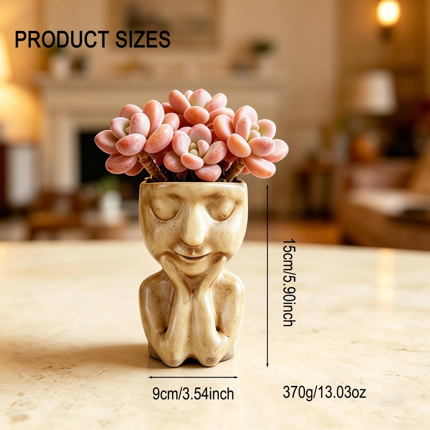 LIUXINJIAN-RHX Face Flower Pots with Thinking Pose, Head Planter Pot for Indoor Plants, Cute Succulent Pots with Drainage Hole, Gardening Gifts for Women Mom Teacher