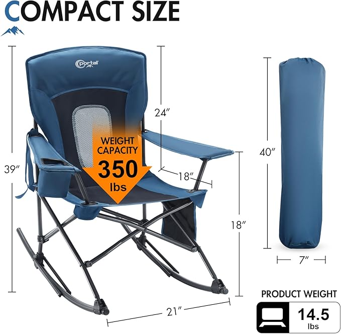 Portal Outdoor Rocking Chair Camping Folding Portable Rocker