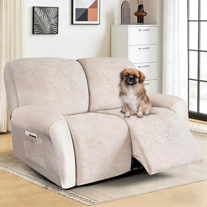 ANARACHON Loveseat Recliner Cover Leather Look Recliner Loveseat Covers