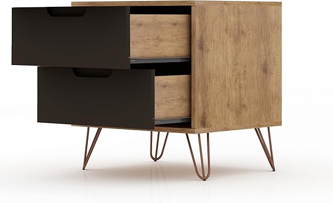 Elegant Gray Nightstand with Shelf and Drawer Made from Sustainable Materials