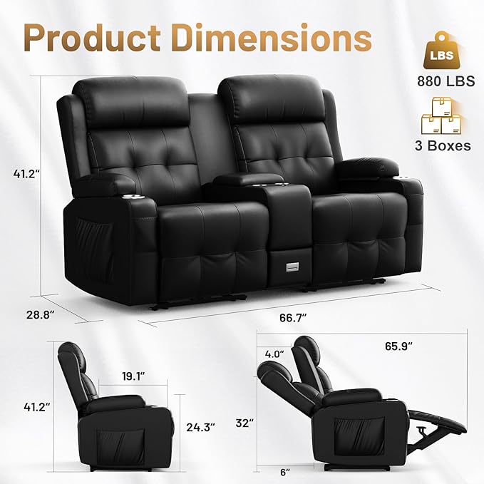 Recliner Sofa Set, Wall Hugger Couch