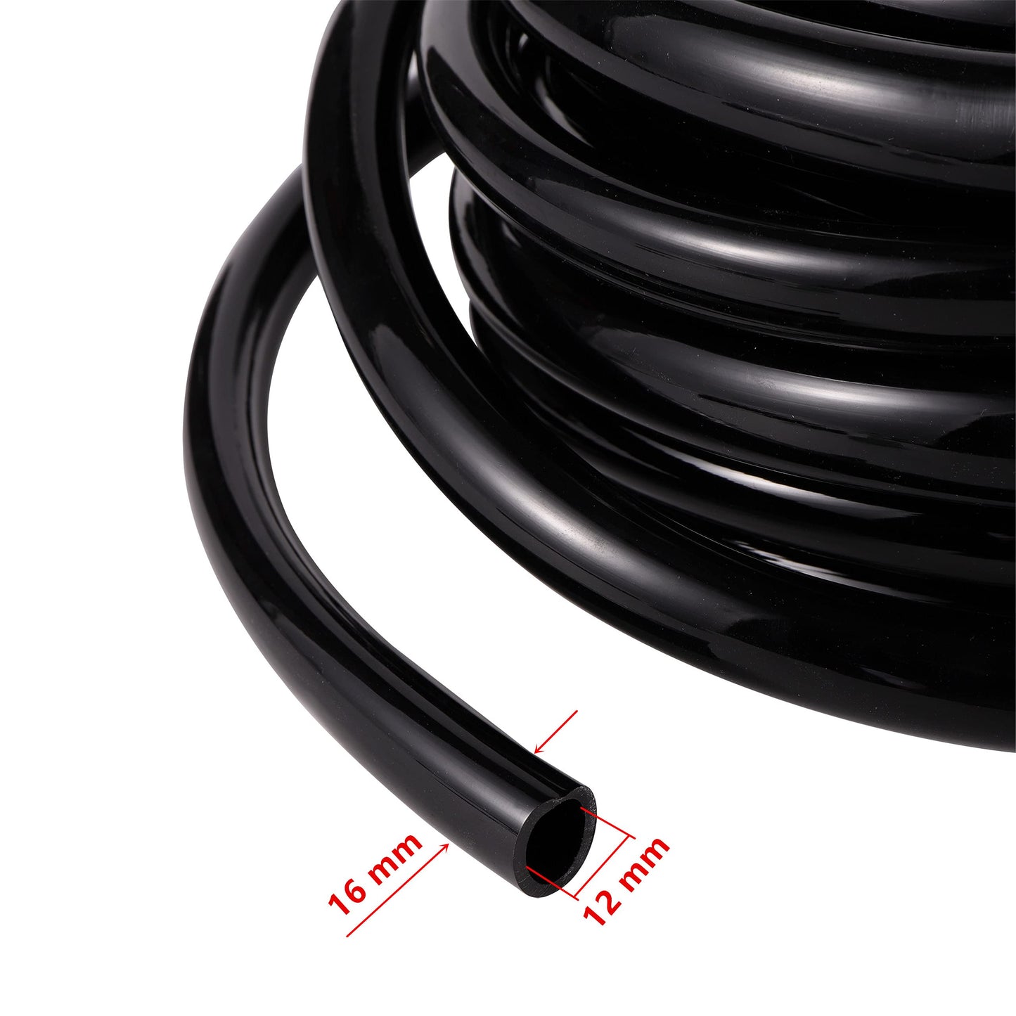 33 FT 1/2 Inch Drip Irrigation Tubing Main Line Hose Tube 1/2''PVC Garden Irrigation Tubing (OD:16mm,ID:12mm) with Drip Connector (Ends Plug,Hose Adapter) for Garden Drip Irrigation System