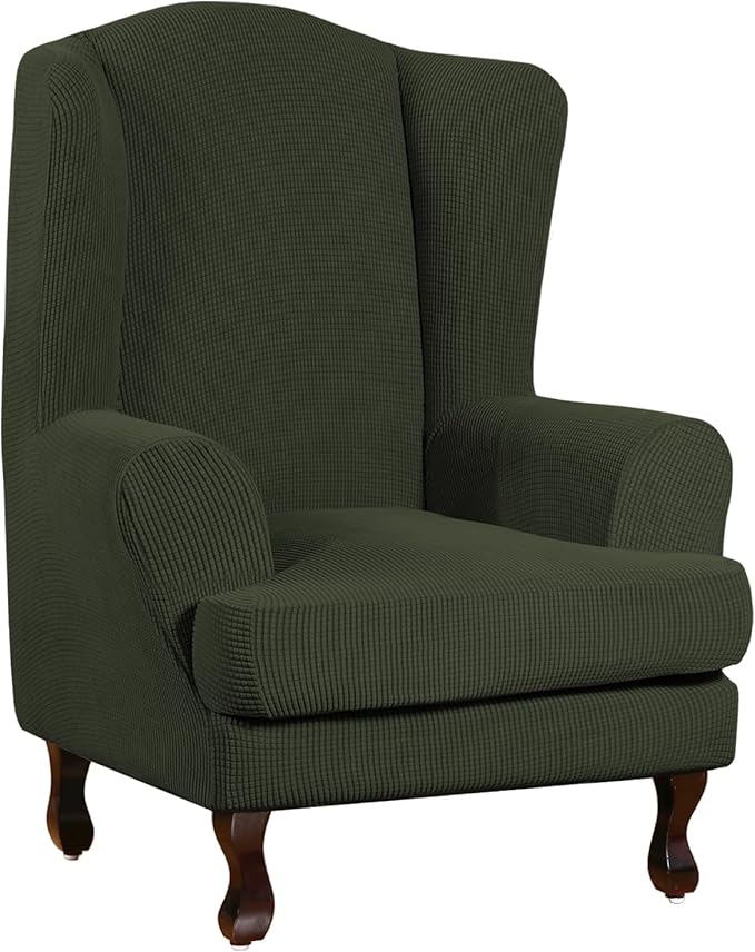 Turquoize Wingback Chair Covers 2 Piece Wing Chair Slipcover Stretch Slipcovers