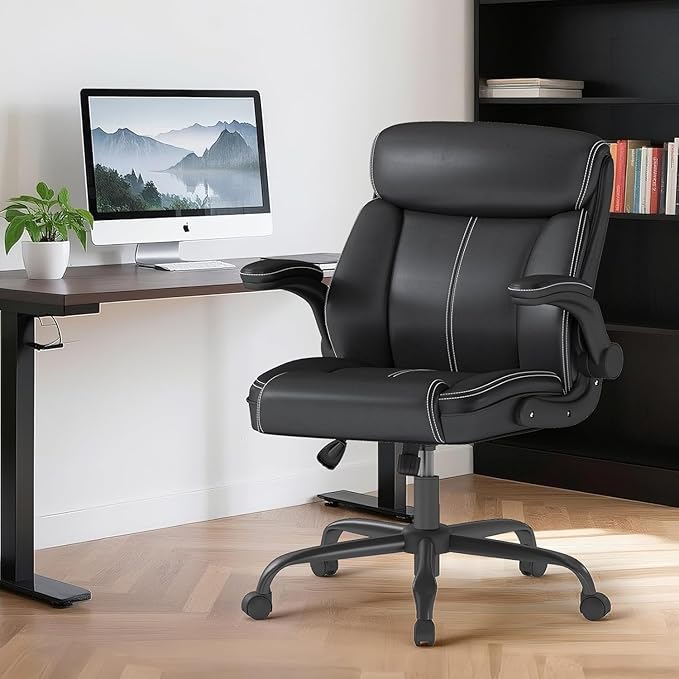 AnyGod 1Pcs Office Chair for Men Women Home Office Pu Leather High Back 360