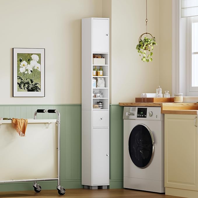 TEENFON Bathroom Cabinet, Narrow Bathroom Storage Cabinet