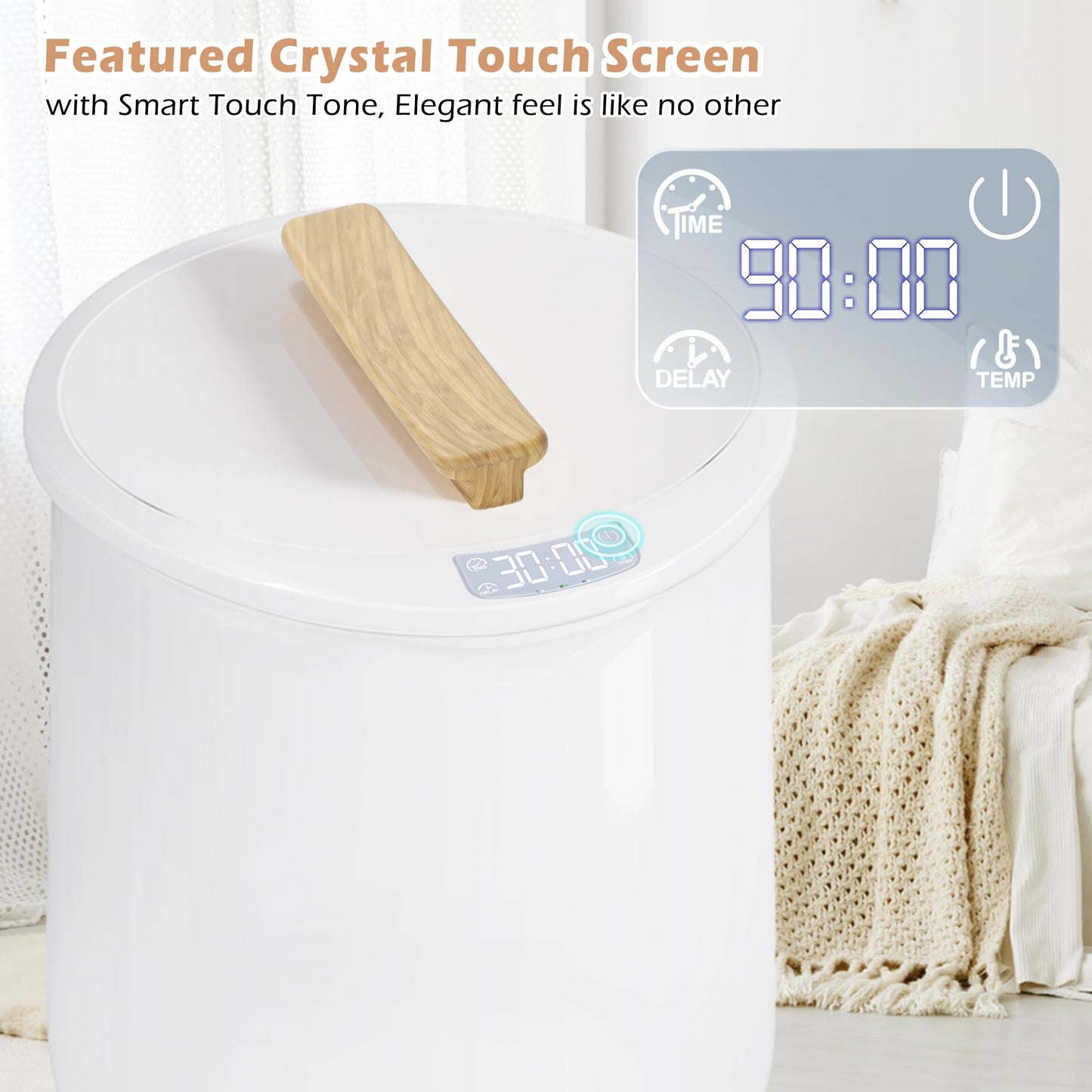 Keenray Upgraded Towel Warmer Bucket, Large Towel Warmer with 3 Heating Modes, Heat Time 30/45/60/90 Min Adjustable and Up to 24 Hour Delay Timer, Towel Heater for Oversize Bathrobes Blankets, CL1Plus