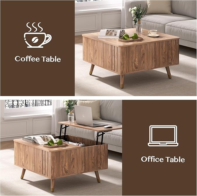 JOINICE 32" Square Lift Top Coffee Table