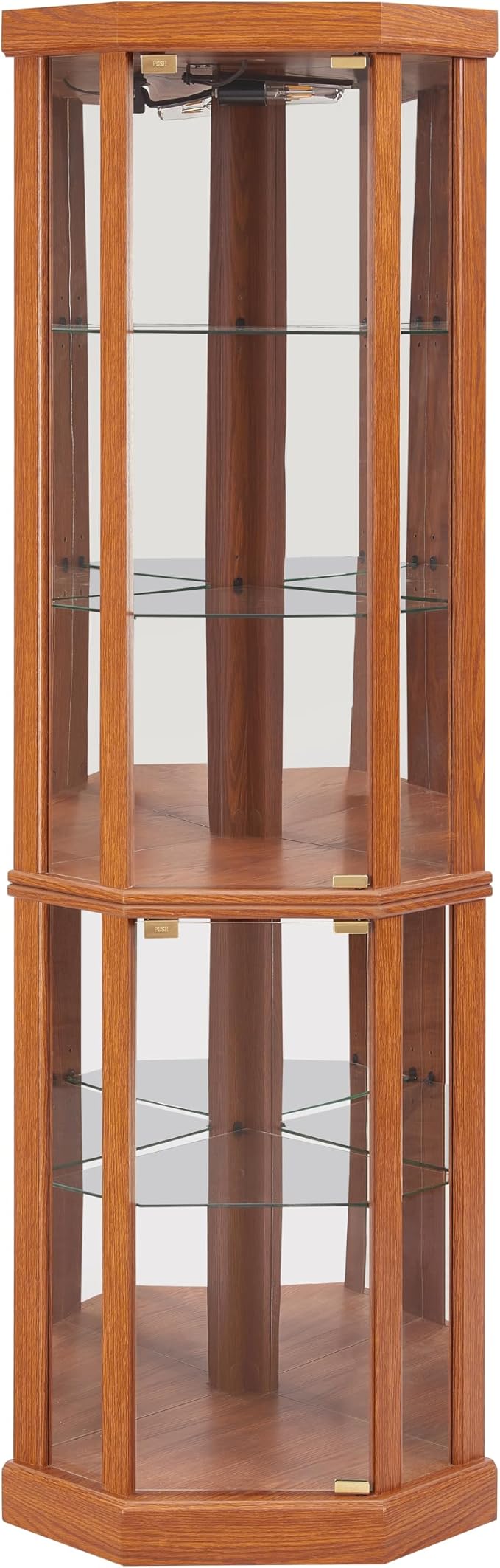 Corner Curio Cabinet, 150lbs Heavy Duty Glass Display Cabinet
