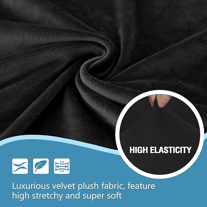 HDCAXKJ Corner Sectional Couch Covers Velvet Stretch L Shape Sofa Cover Soft