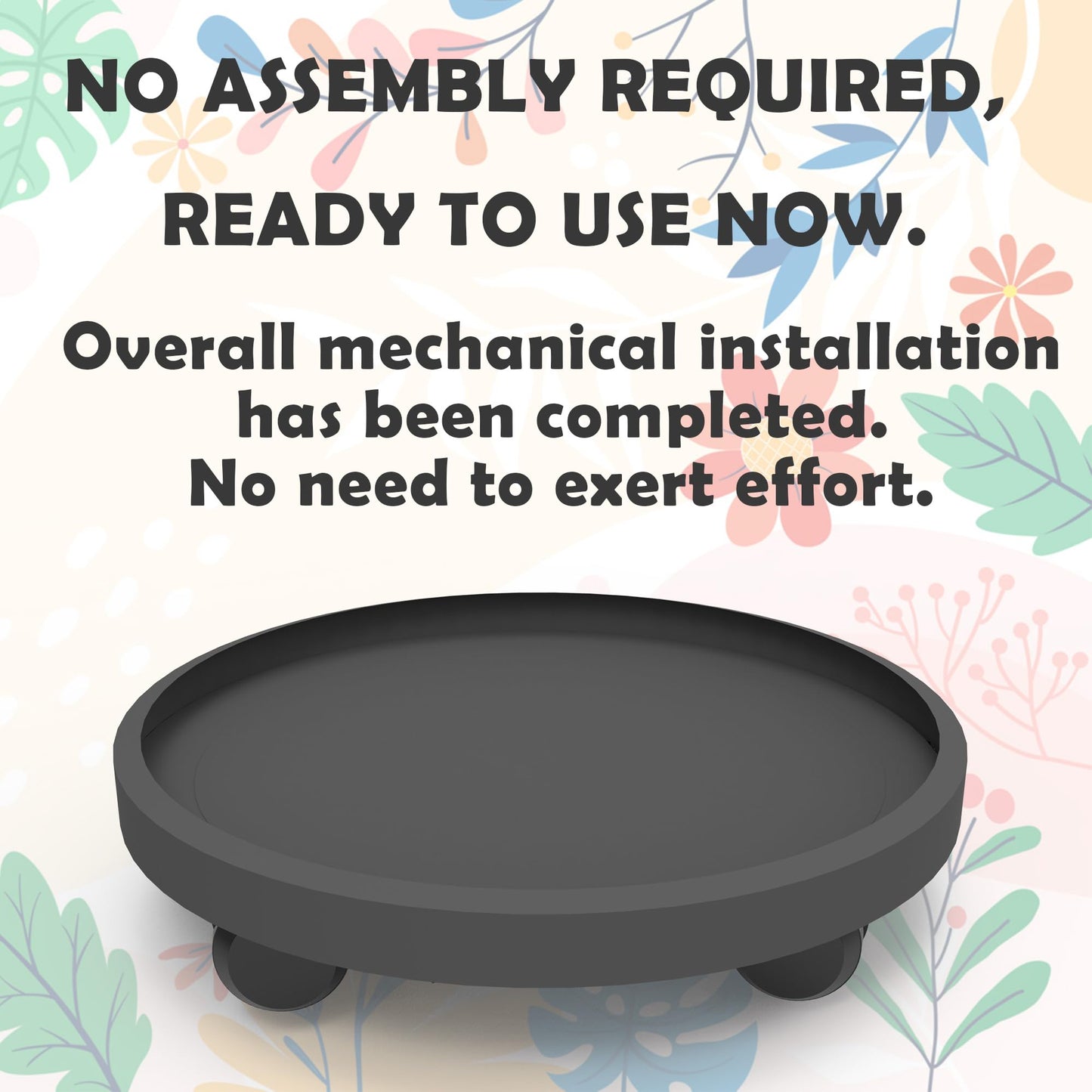2 Pack of 11 Inch Heavy Duty Plant Caddy with Wheels,Rolling Plant Stand Pot Trolley,Wheeled Planter Saucer Tray,Potted Flower Mover Dolly with Casters Round Coaster for Indoor Outdoor