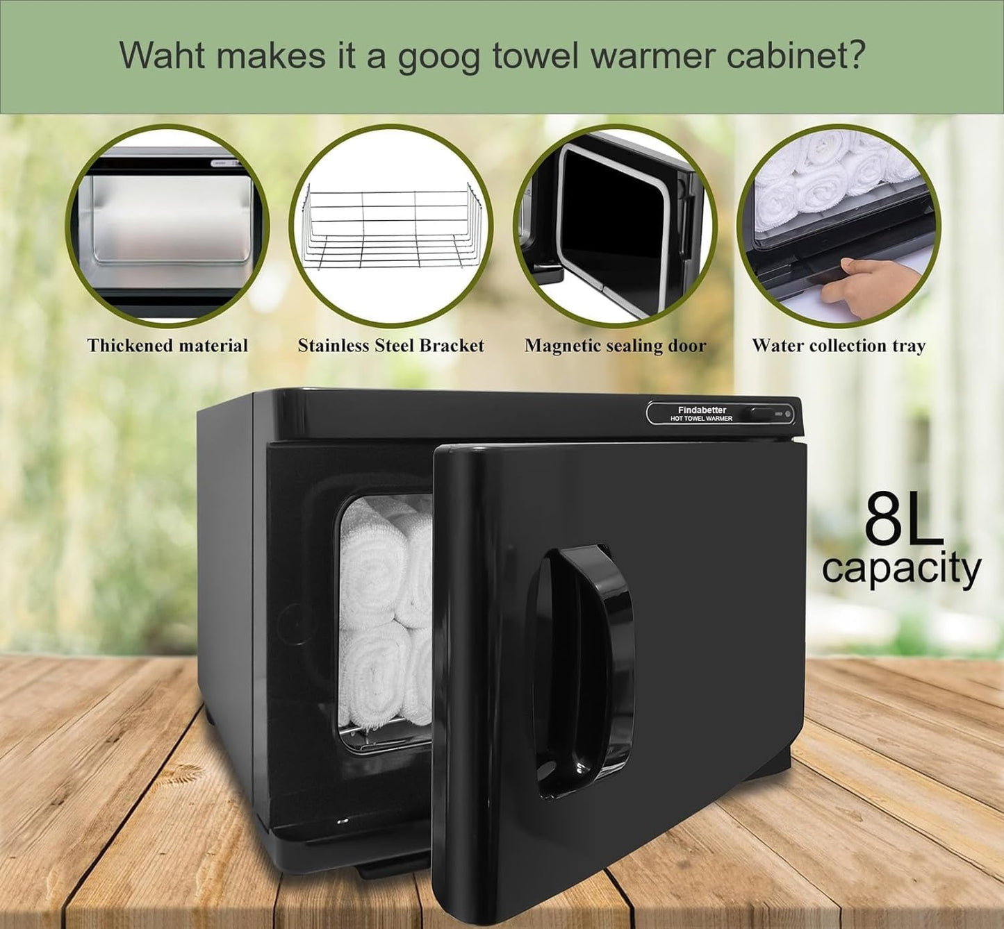 Hot Towel Warmer, Professional Towel Warmer, Hot Towel Cabinet with 8L Capacity, Professional Towel Warmer Cabinet for Facial Towels, Middle Towel Warmer for Salon and SPA Use