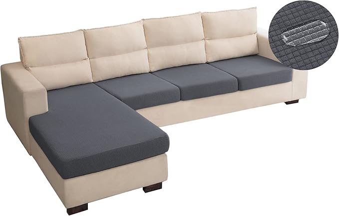 Water Repellent L Shaped Couch Covers 4 Pieces Sofa Seat Cushion Slipcovers