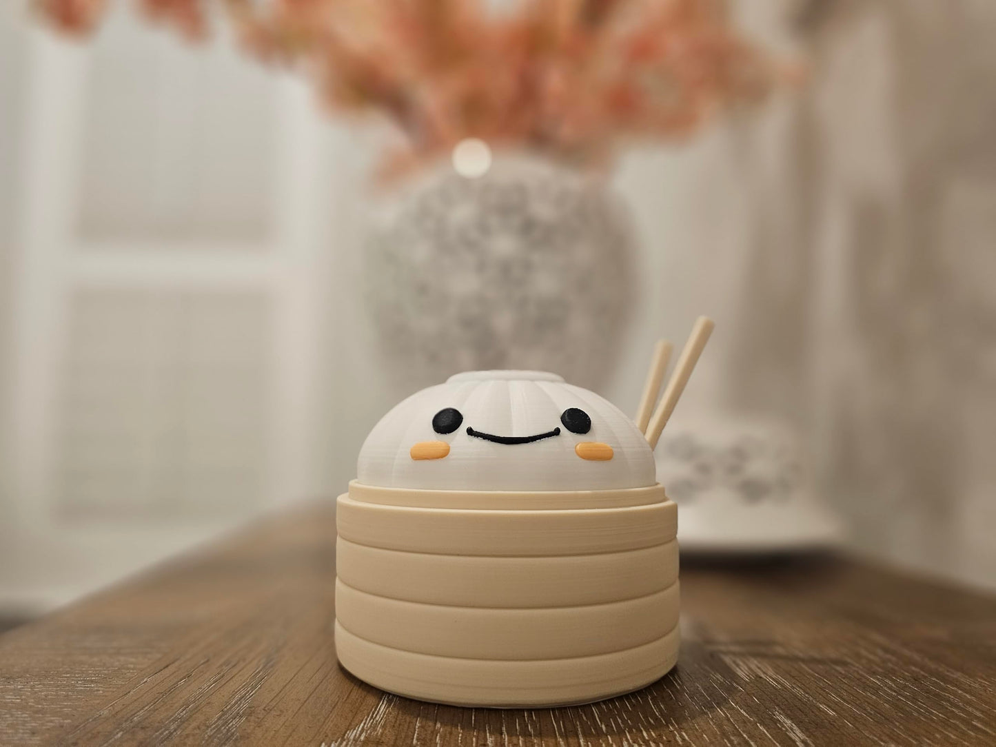 Mivi Collection Kawaii Dimsum Succulent Plant Pot, Cute Dumpling Desk Planter, Mini Bamboo Basket, Small Office Gift, Asian Food Decor, Unique Gift Idea