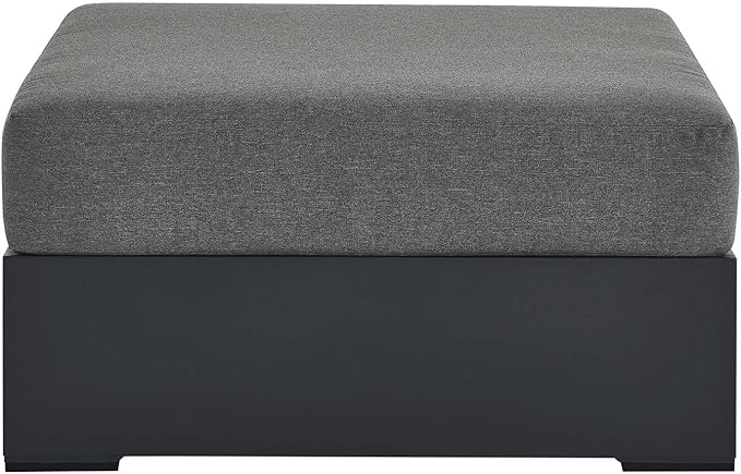 Modway Tahoe Aluminum Ottoman in Gray Charcoal