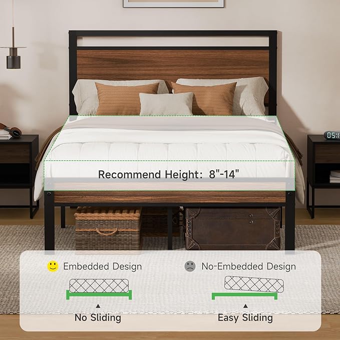 Z-hom Easy Assembly Sturdy Metal Platform Bed, Full Size Bed Frame