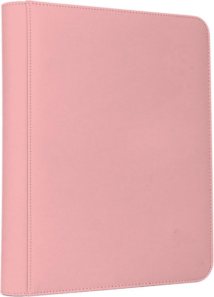 Trading Card Binder 4 Pocket, 240 Pockets Ringless PU Cover Card Collection Binder, Double Sided Card Binder Collector Album, Card Folder for MTG, TCG, Sports Cards, Game Card (Pink, 4Pockets)